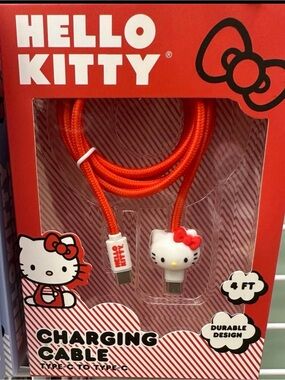 NWT: Sanrio Hello Kitty 4FT Charging Cable Type-C to Type-C